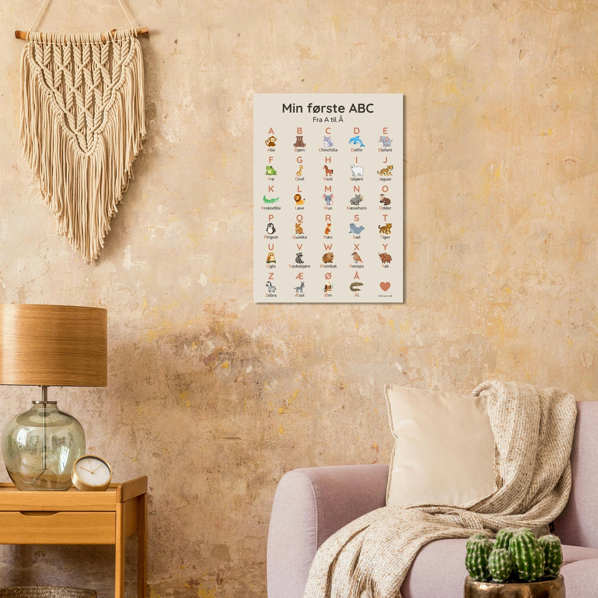 ABC-plakat – Min første ABC, 50 × 70 cm - Littleroom Plakat