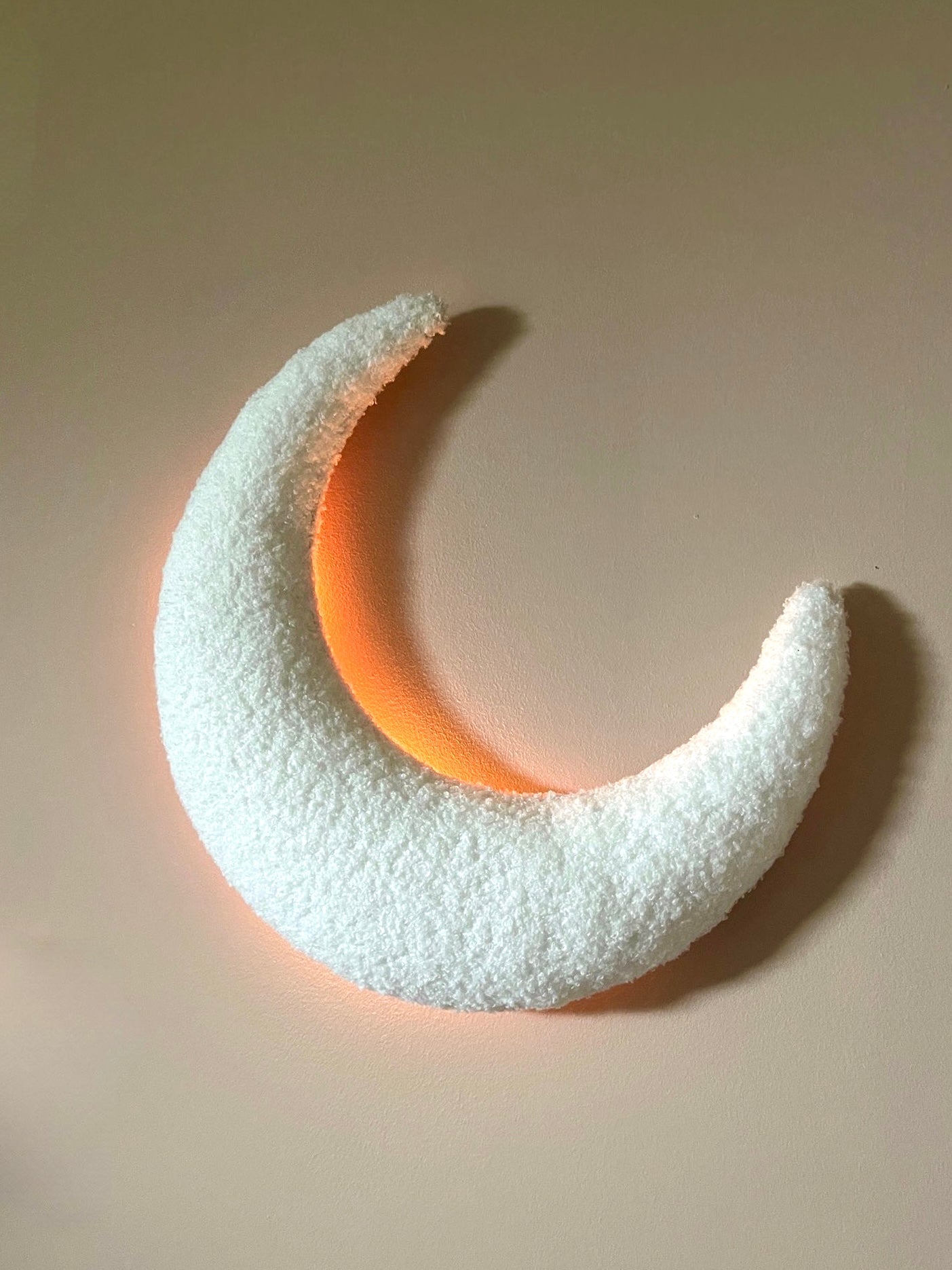 Handmade Moon Bouclé wall lamp - Littleroom Boucle wall decoration