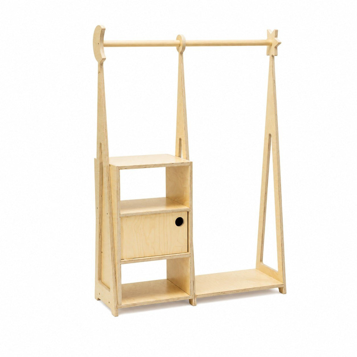 Montessori garderobe i naturfarvet birkekrydsfiner