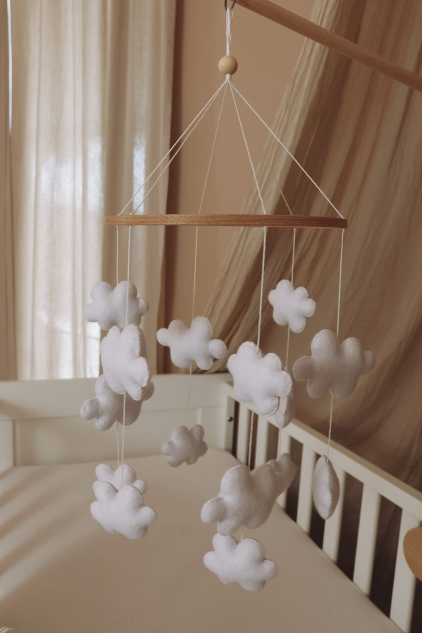 Handmade Clouds baby mobile-3