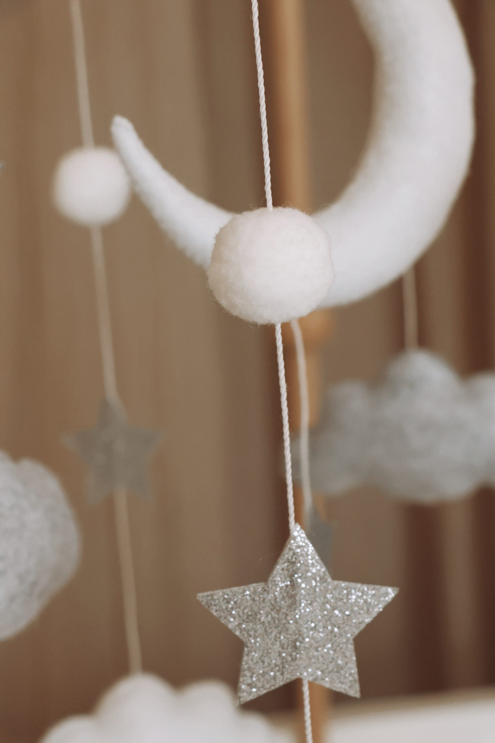 Handmade Moon And Stars baby mobile-3