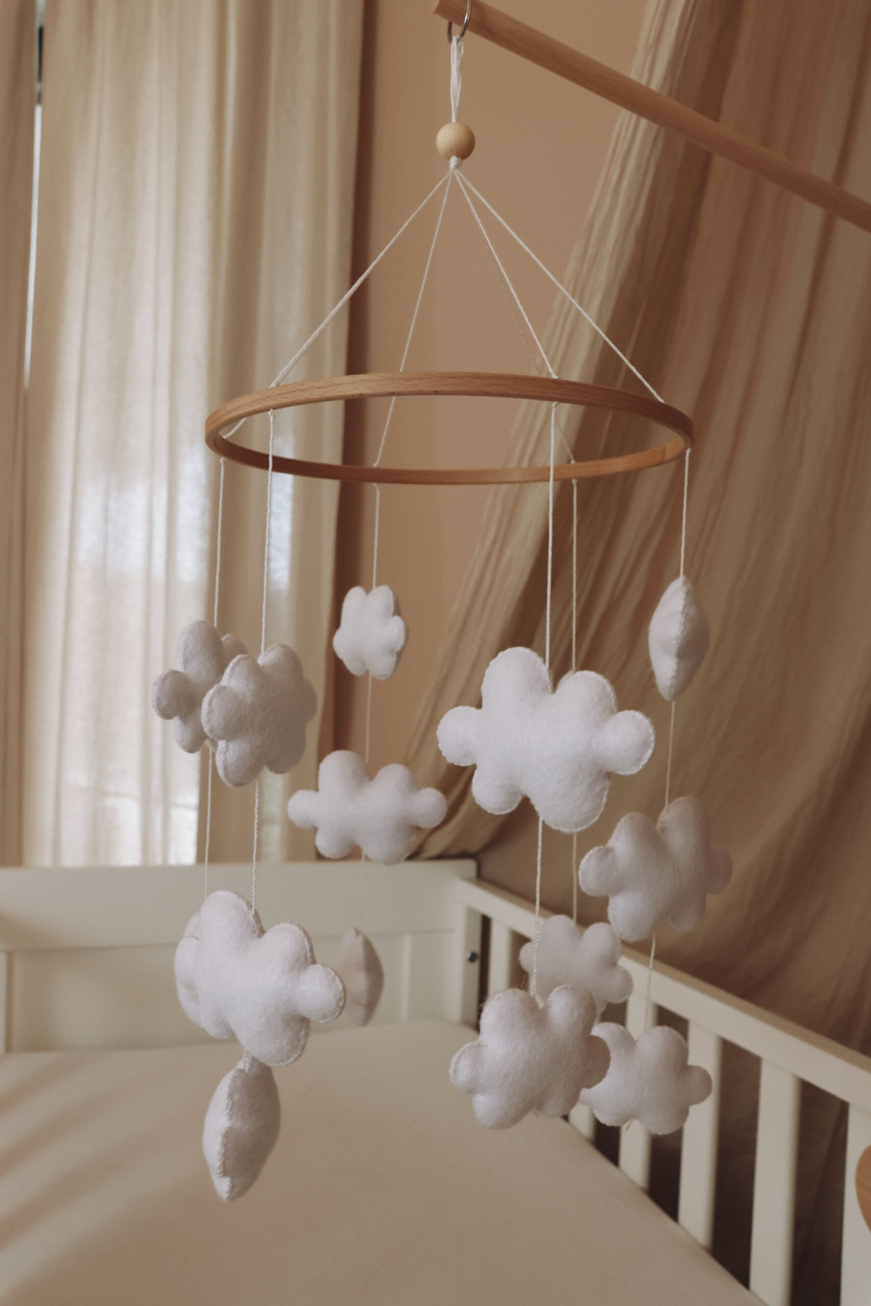 Handmade Clouds baby mobile-6