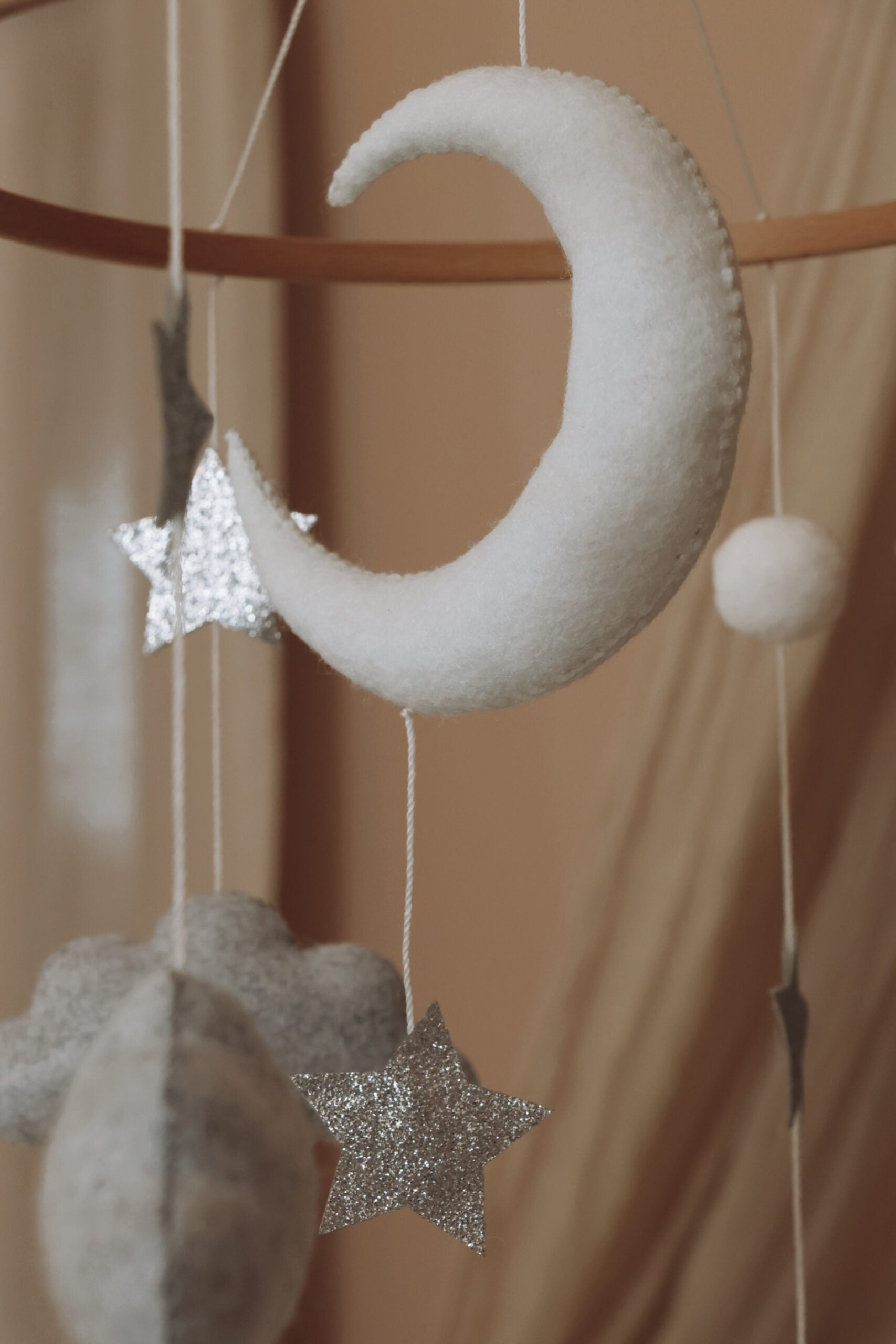 Handmade Moon And Stars baby mobile-9