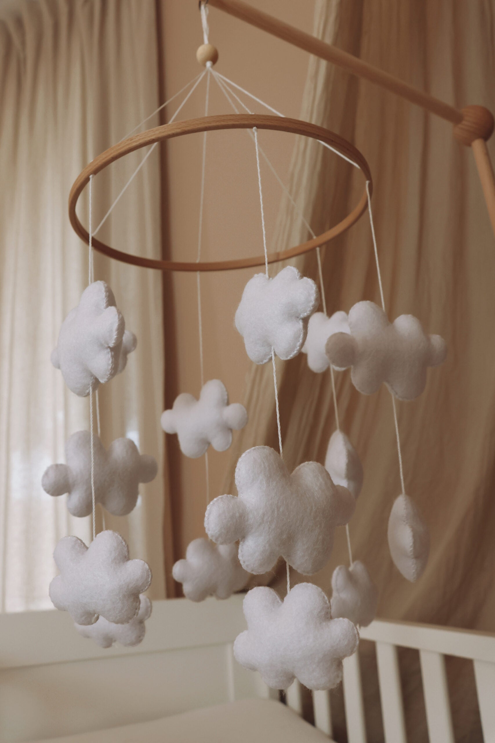 Handmade Clouds baby mobile-4
