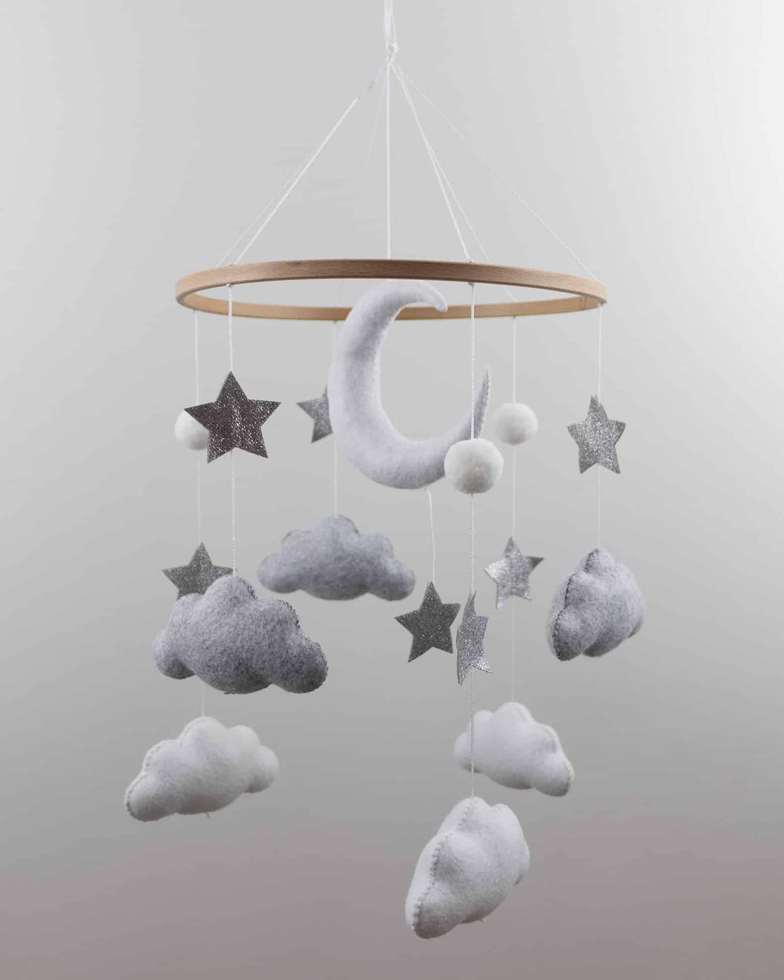 Handmade Moon And Stars baby mobile-13