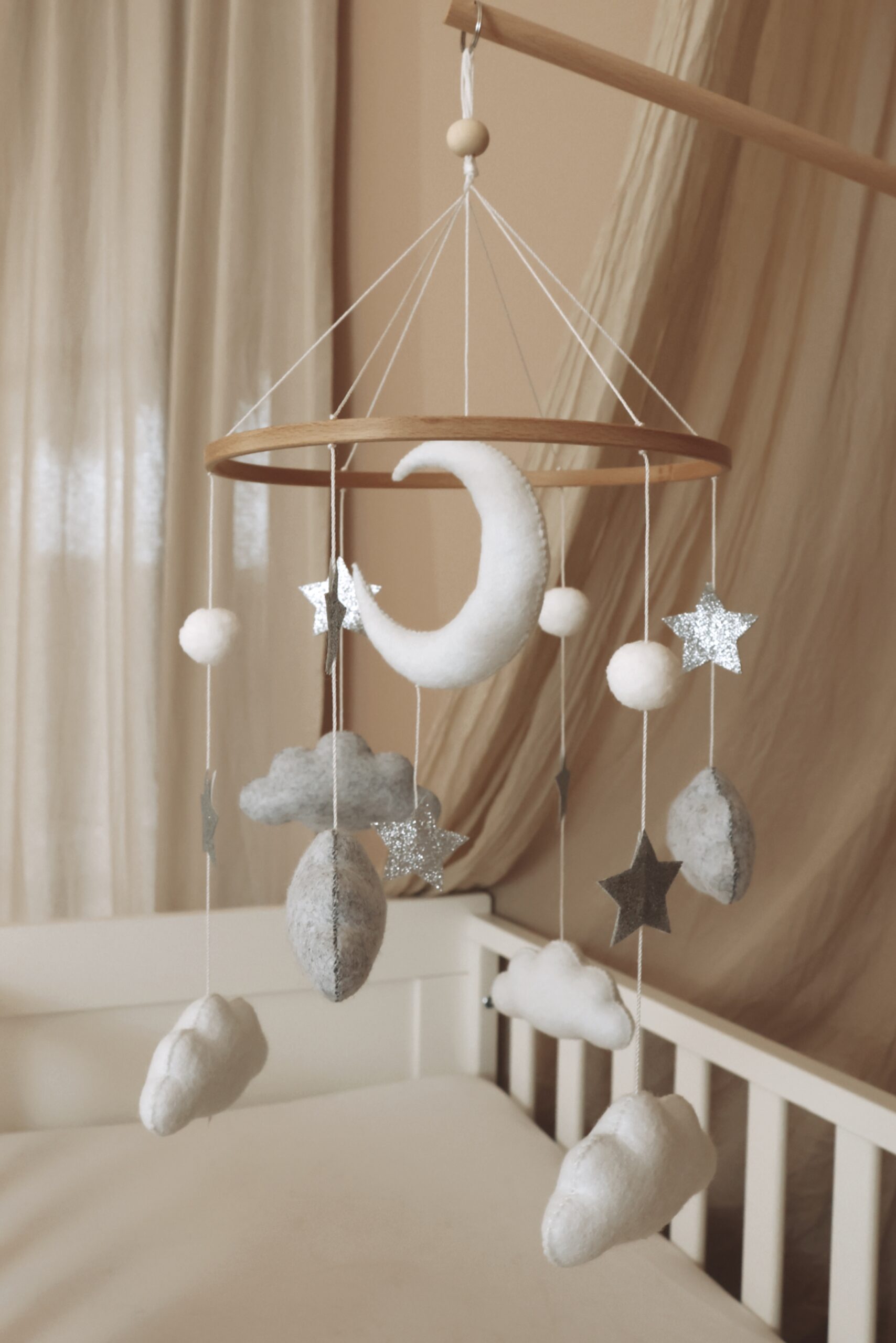 Moon and stars babymobile