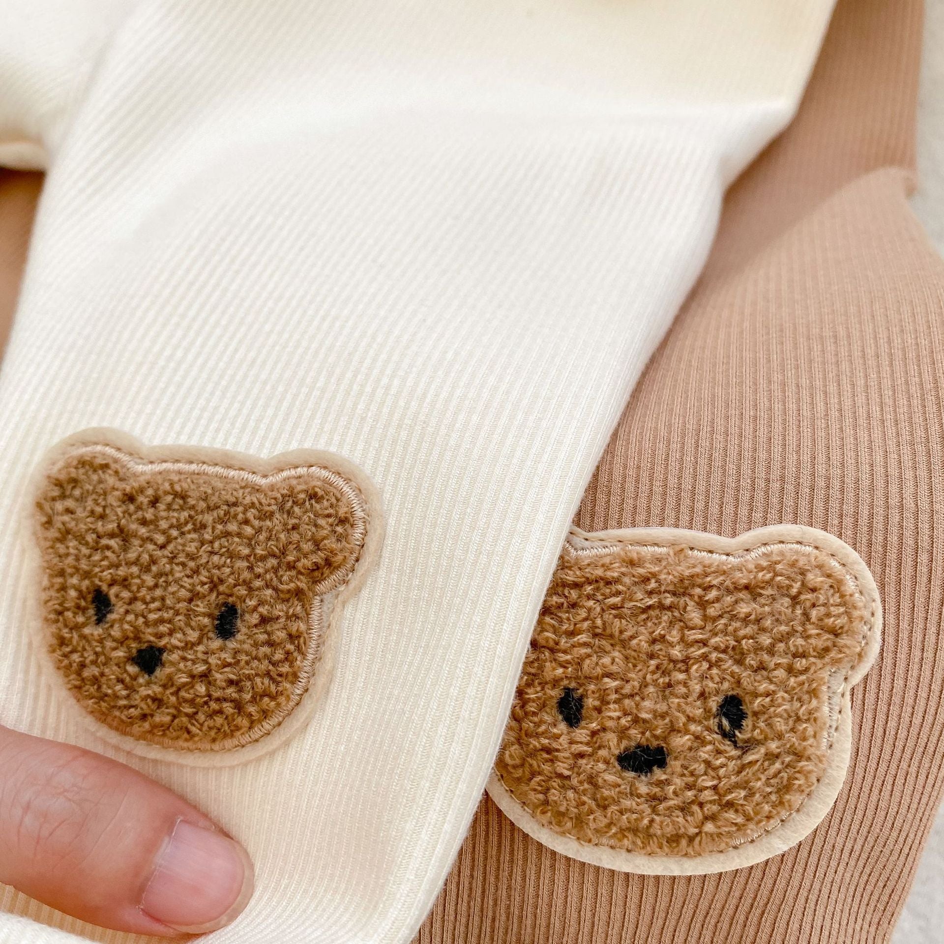 Baby Girl Little Bear Thickened Long Pants In Winter-5