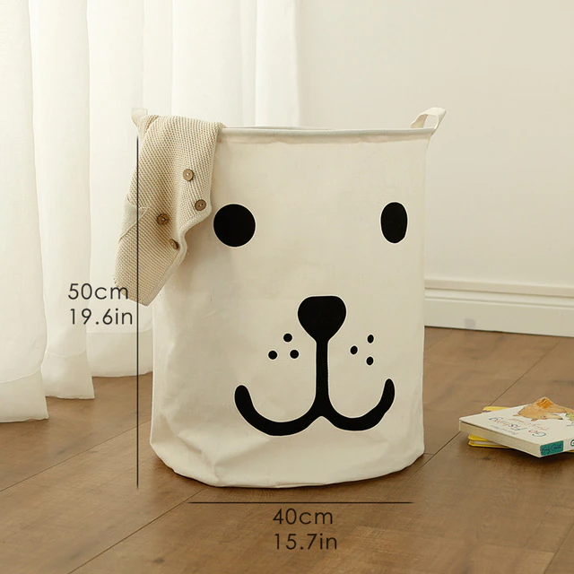 Smile Dog Printed Quilted storage Bag With Handle Storage Bin Closet Toy Box Container Organizer Fab-0