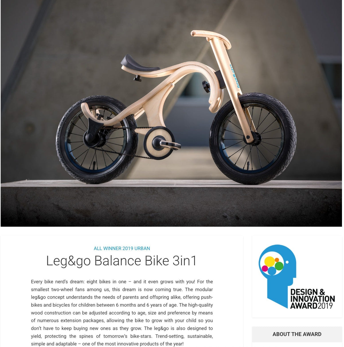 leg&go løbecykel sat op som babycykel