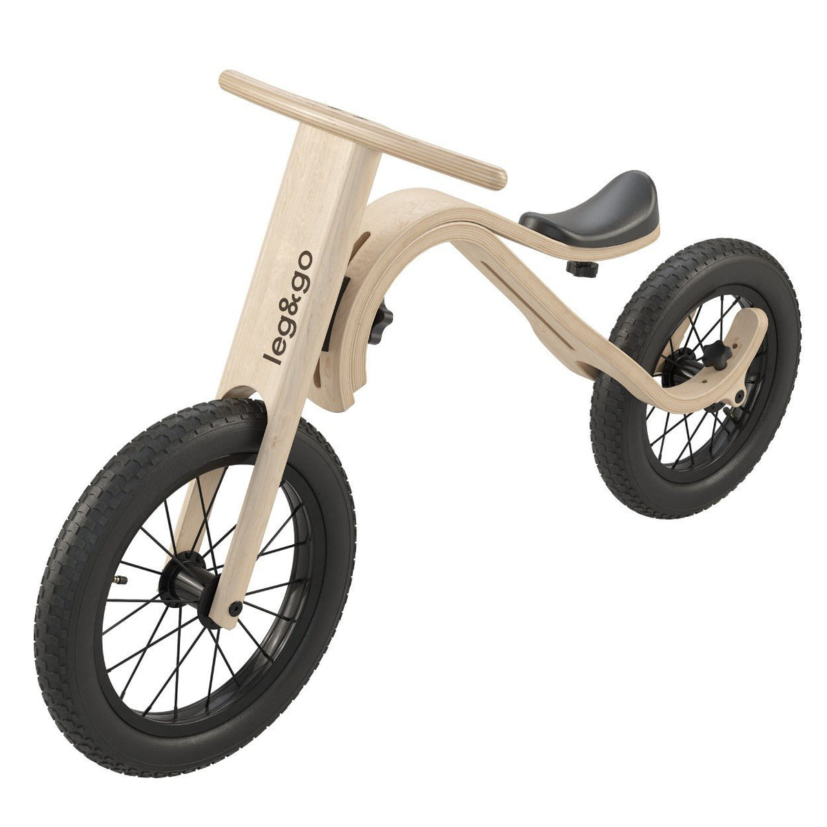 leg&go løbecykel sat op som babycykel