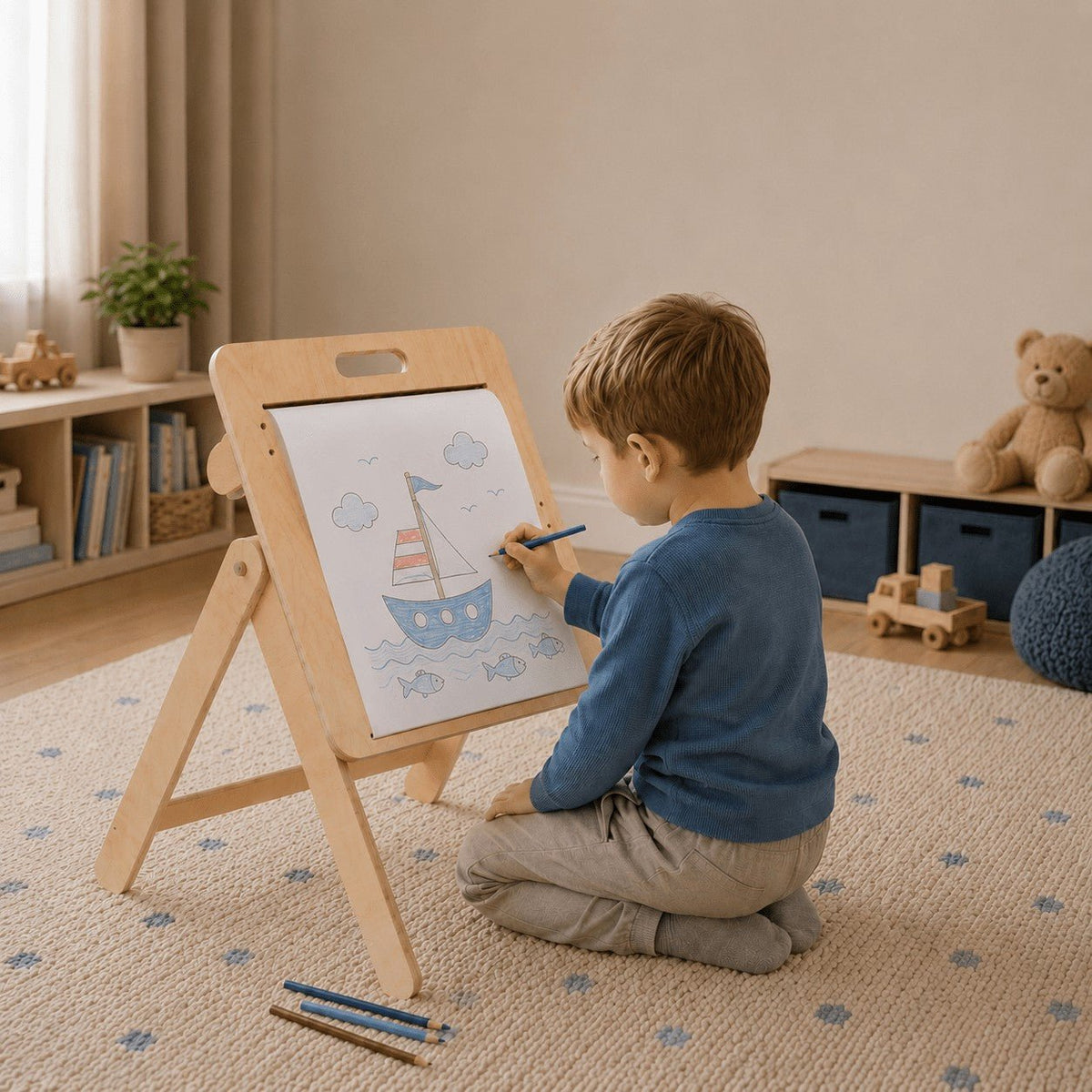 leg&go tegnebord 2-i-1 med papirrulle - Littleroom tegnebord
