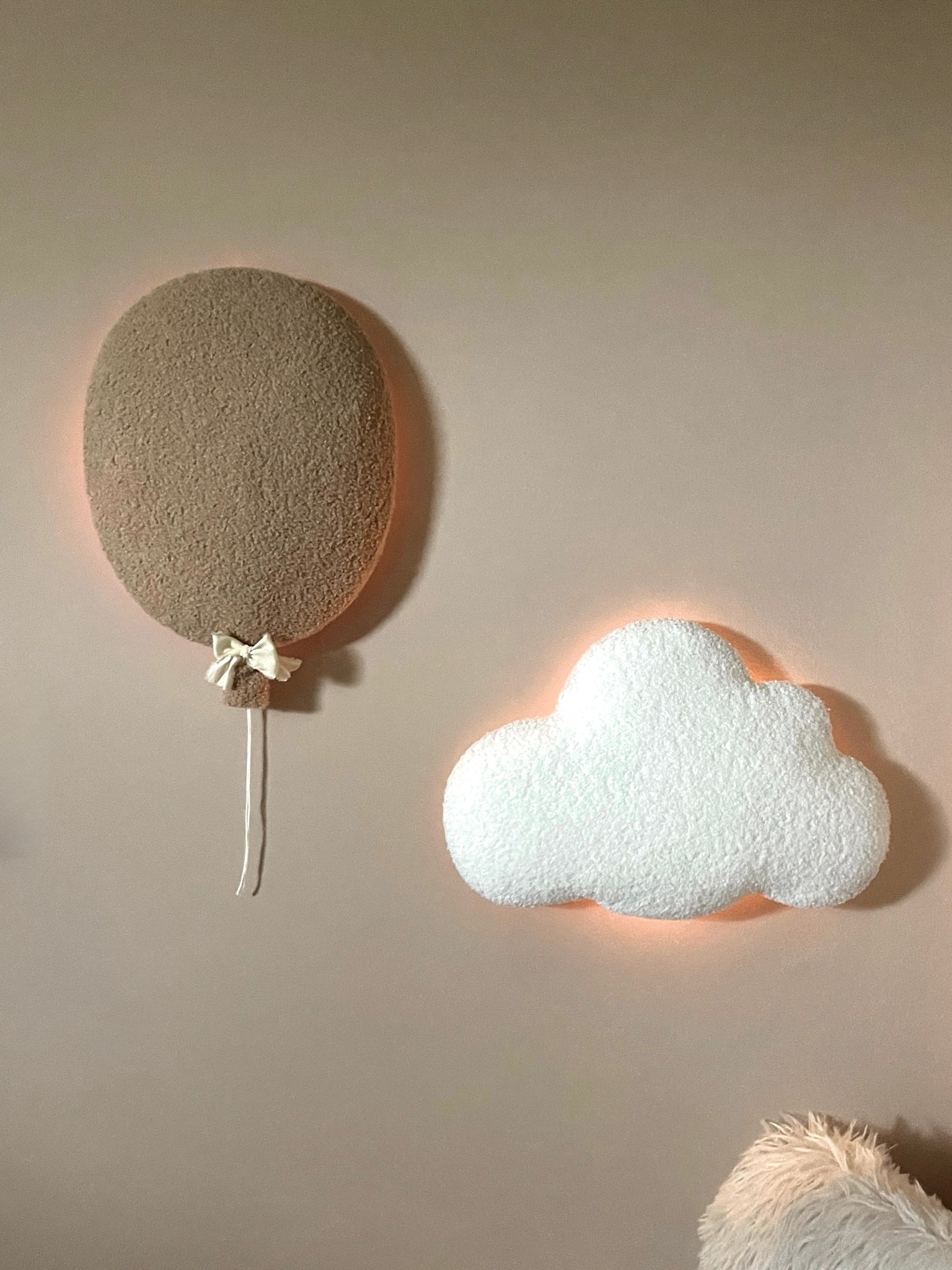 Set Brown Balloon and Big Cloud - Littleroom Boucle wall decoration