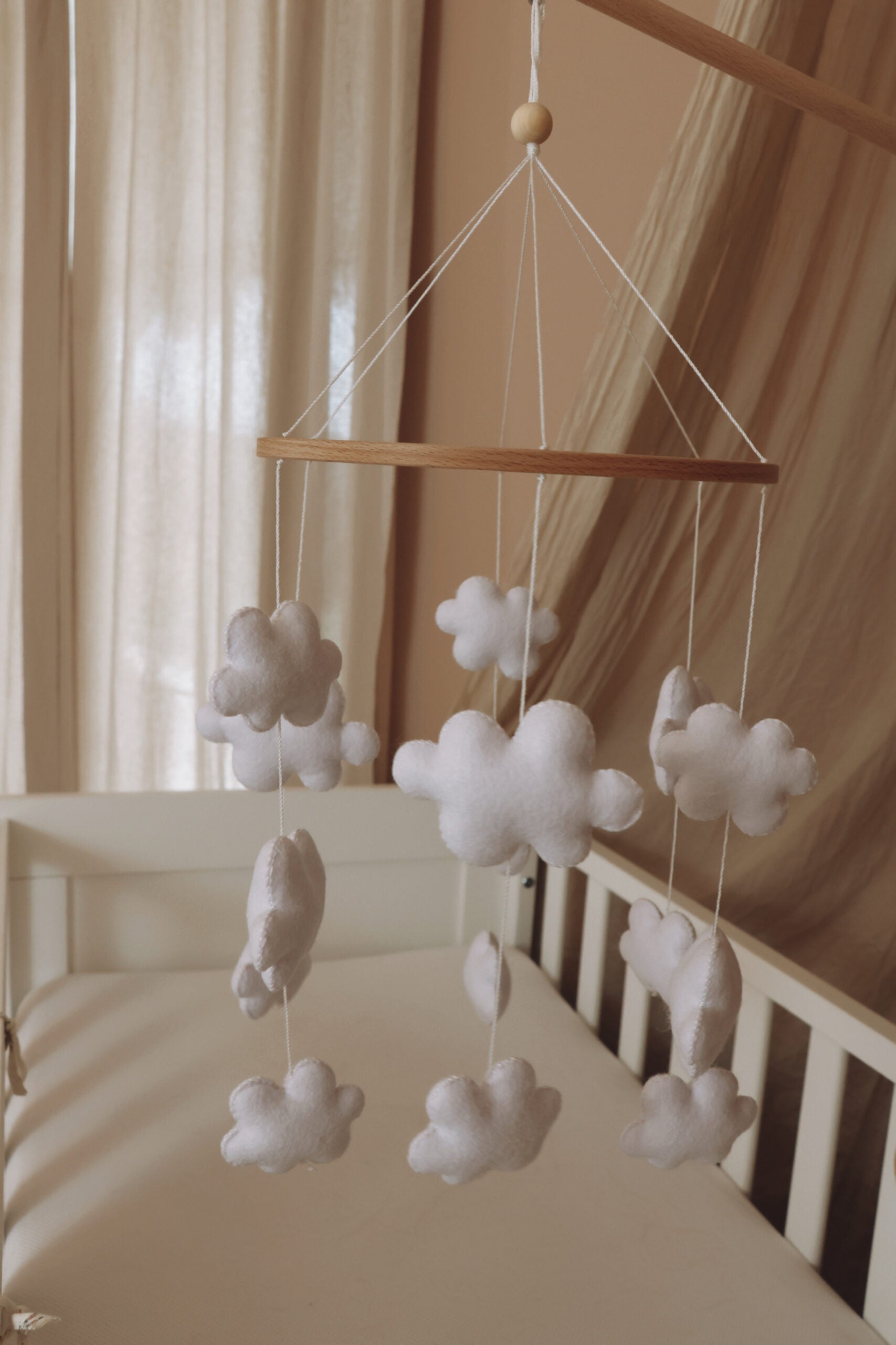 Handmade Clouds baby mobile-2