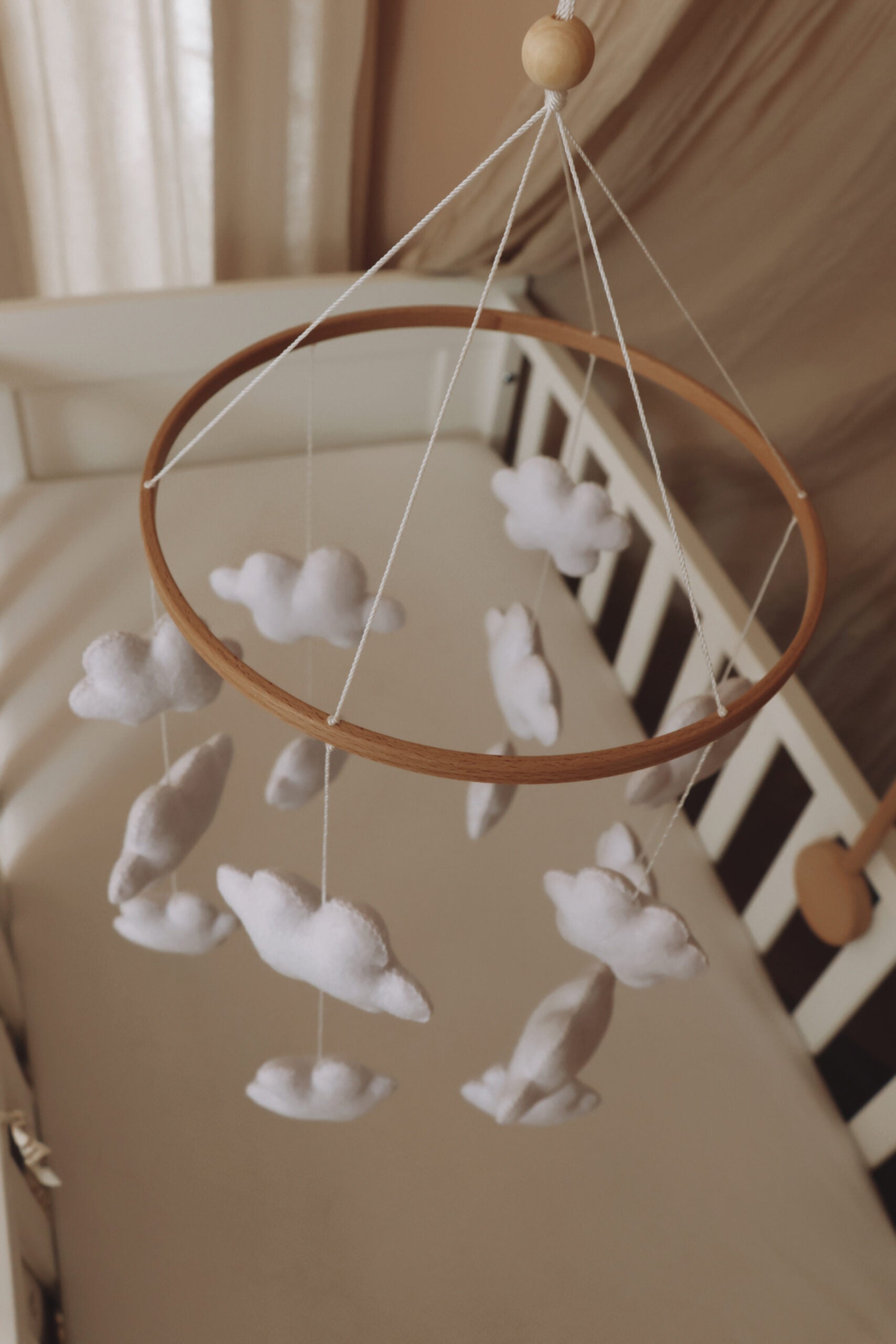 Handmade Clouds baby mobile-5