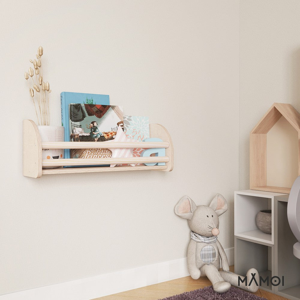 MAMOI® Book shelf for kids, Bookcase for childrens room, Small bookshelf for toddler, Child bookcases and shelves, Wall stand storage and furniture for bedroom-4