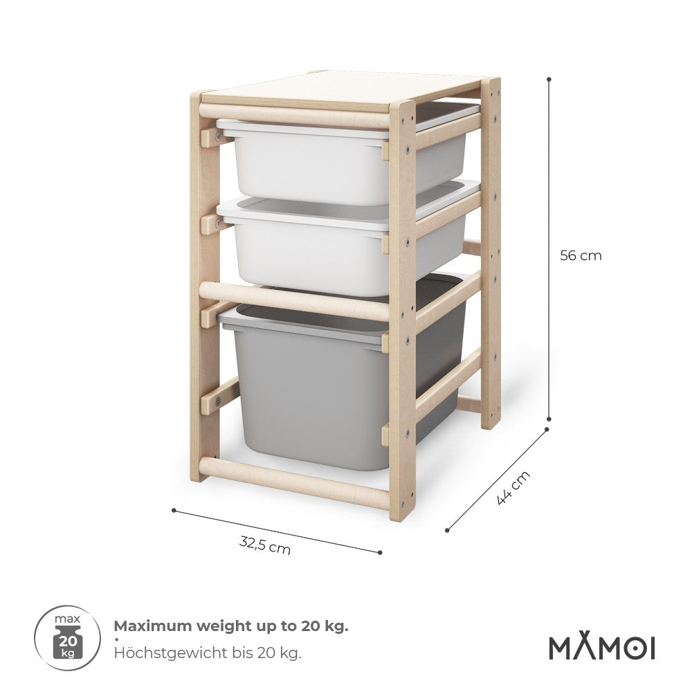 MAMOI® Toy storage and organiser for kids, Storage unit for childrens room, Book shelf, Bookcase, Bookshelf with boxes-2