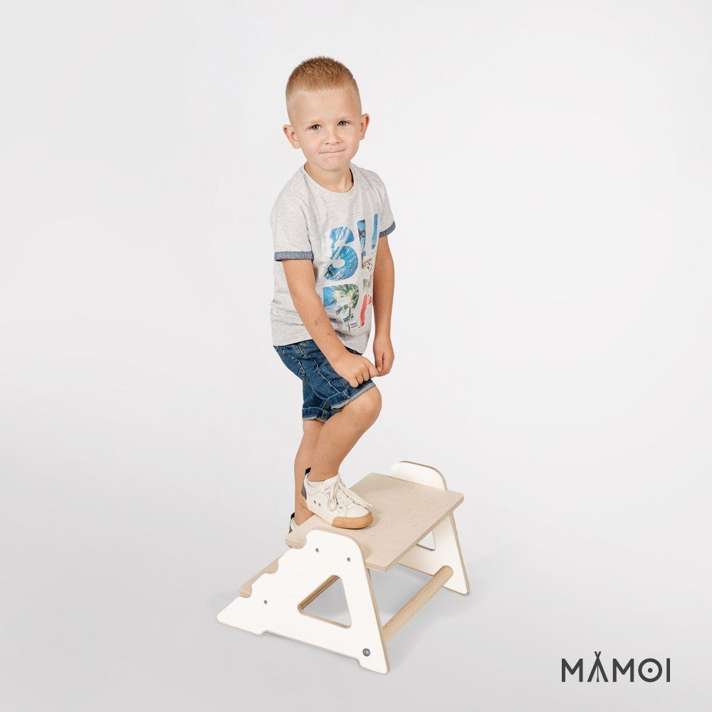 MAMOI® Children step | Bathroom stool toddler made of natural wood | Safe and versatile wooden step stool | Step kids bathroom | Step stool wooden | 100% ECO | Made in EU-4